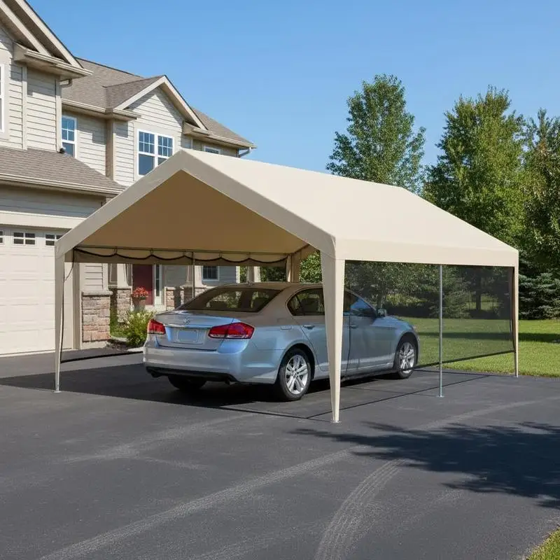 Carport Replacement Canopy, 12 x 20 ft Potable Garage Tent Top Tarp, UV-Resistant & Waterproof Car Shelter Tarp, Heavy Duty Car Port Cover with Ball Buggees, Beige, Frame Not Included
Carport Replacement Canopy, 12 x 20 ft Potable Garage Tent Top Tarp, UV-Resistant & Waterproof Car Shelter Tarp, Heavy Duty Car Port Cover with Ball Buggees, Beige, Frame Not Included