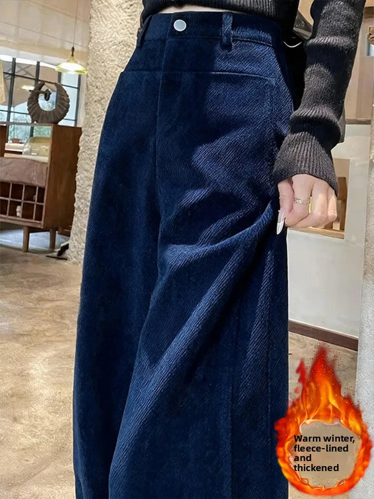Casual High Waist Thiened Fce Wide Leg Pants Straight Cut Loose Fit Autumn Winter New Sle k Blue Women's Leisure Tr...
Casual High Waist Thiened Fce Wide Leg Pants Straight Cut Loose Fit Autumn Winter New Sle k Blue Women's Leisure Tr...