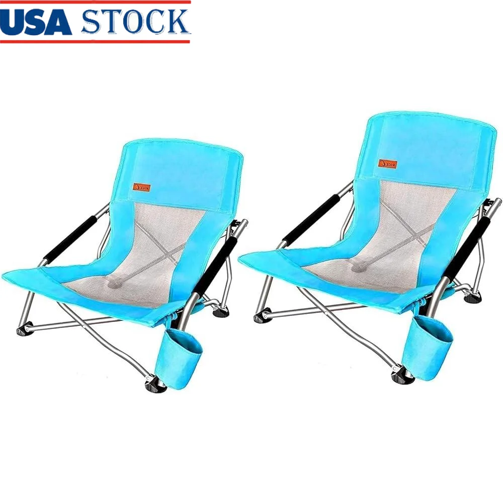 Low Beach Chair Portable Folding Sling Chair with Cup Holder Carry Bag Comfort Durable Heavy Duty 300lbs Capacity Camping Hiking
Low Beach Chair Portable Folding Sling Chair with Cup Holder Carry Bag Comfort Durable Heavy Duty 300lbs Capacity Camping Hiking