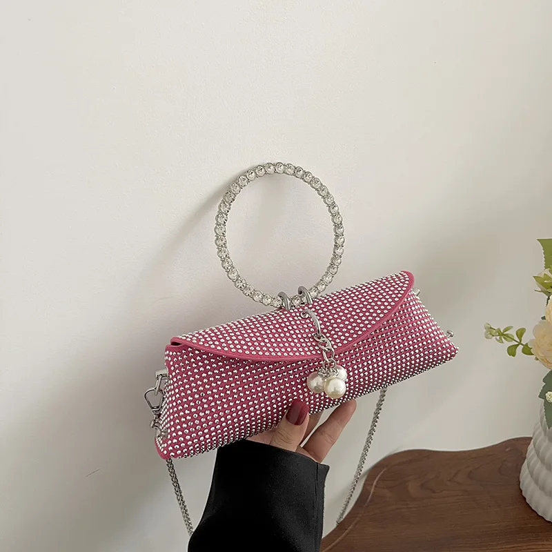 Women's Bag 2024 Summer New Chain Bag Fashionable Western Style Hot Diamond Pearl Shoulder Bag Trendy Crossbody Banquet Bags
Women's Bag 2024 Summer New Chain Bag Fashionable Western Style Hot Diamond Pearl Shoulder Bag Trendy Crossbody Banquet Bags