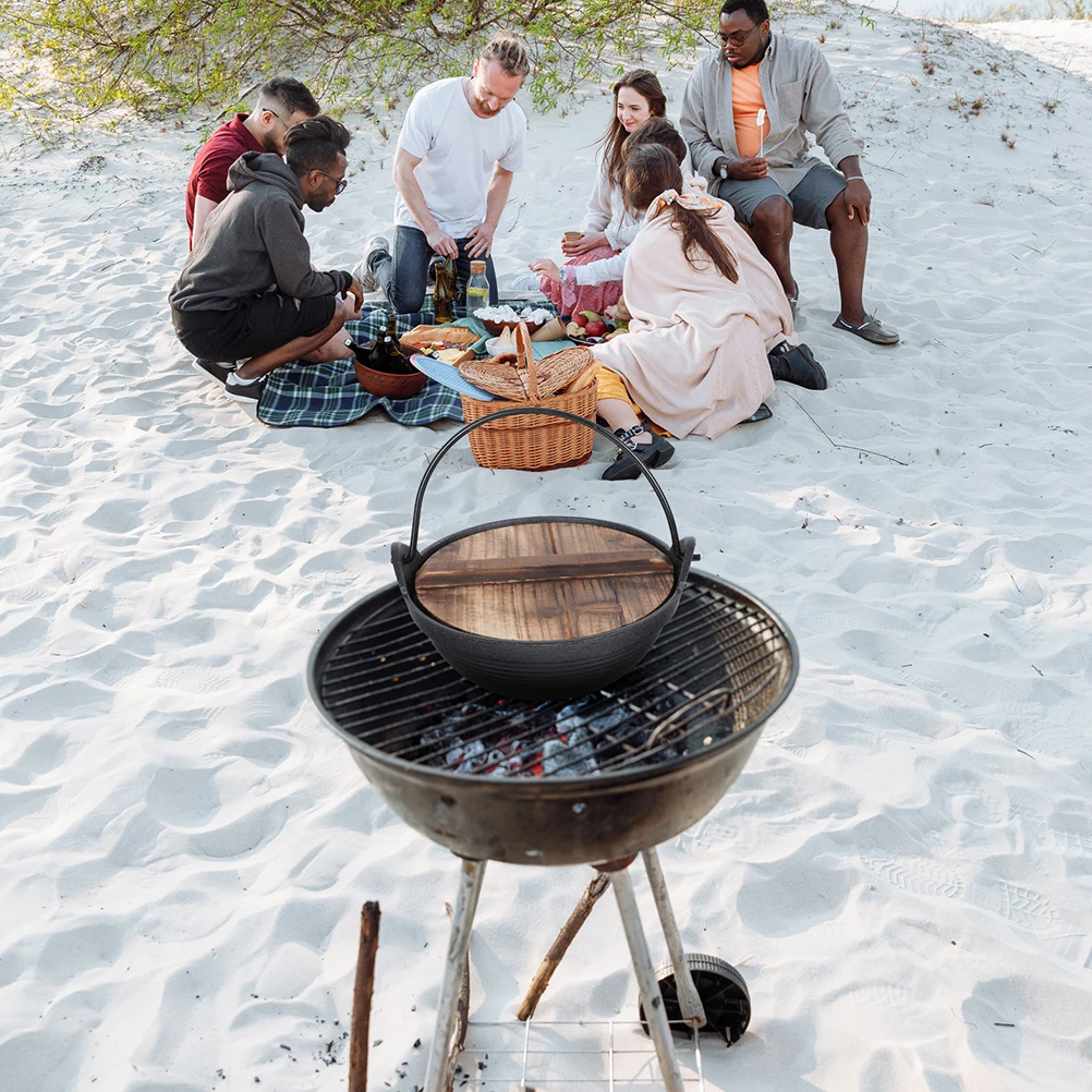 Japanese Style Cast Iron Wood Stew Soup Hanging Cooking Pot For Camping Picnic Outdoor Sukiyaki Camp Fire Heat Resistant Durable
Japanese Style Cast Iron Wood Stew Soup Hanging Cooking Pot For Camping Picnic Outdoor Sukiyaki Camp Fire Heat Resistant Durable