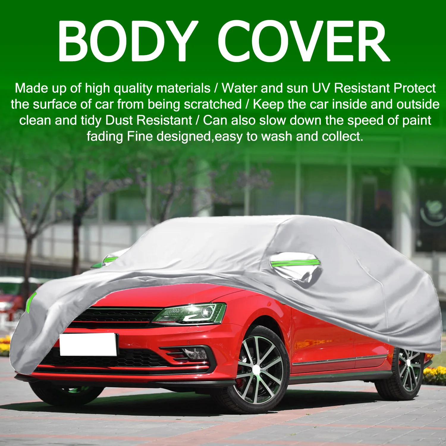 Универсальный чехол для автомобиля Silvery Sedan 190T, однослойный, водонепроницаемый (до 500 мм рт. ст.), с отражающей полосой, защита от дождя и солнца
Универсальный чехол для автомобиля Silvery Sedan 190T, однослойный, водонепроницаемый (до 500 мм рт. ст.), с отражающей полосой, защита от дождя и солнца