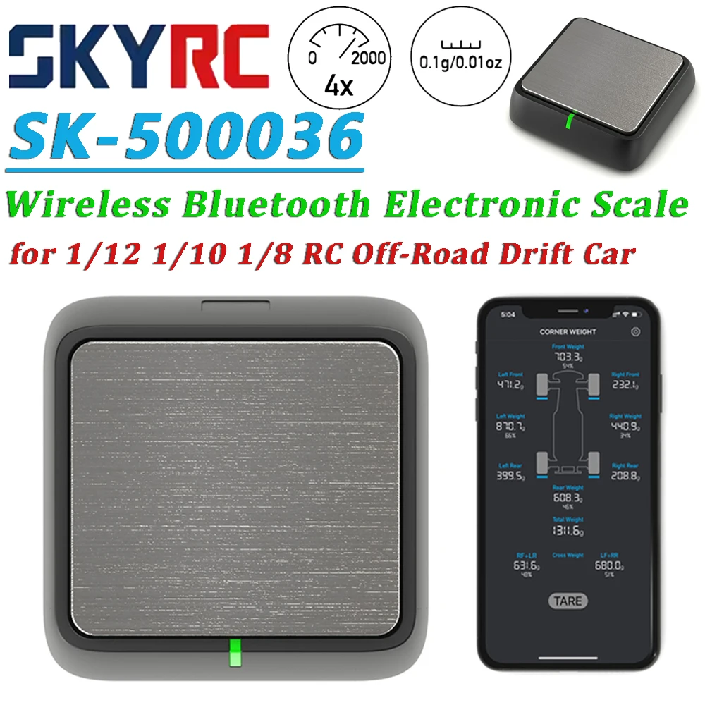 SKYRC Bluetooth Connection Corner Weight System SK-500036 2.6-3.6V Four Languages for 1/8 1/10 1/12 RC Off-Road Buggy Drift Cars
SKYRC Bluetooth Connection Corner Weight System SK-500036 2.6-3.6V Four Languages for 1/8 1/10 1/12 RC Off-Road Buggy Drift Cars