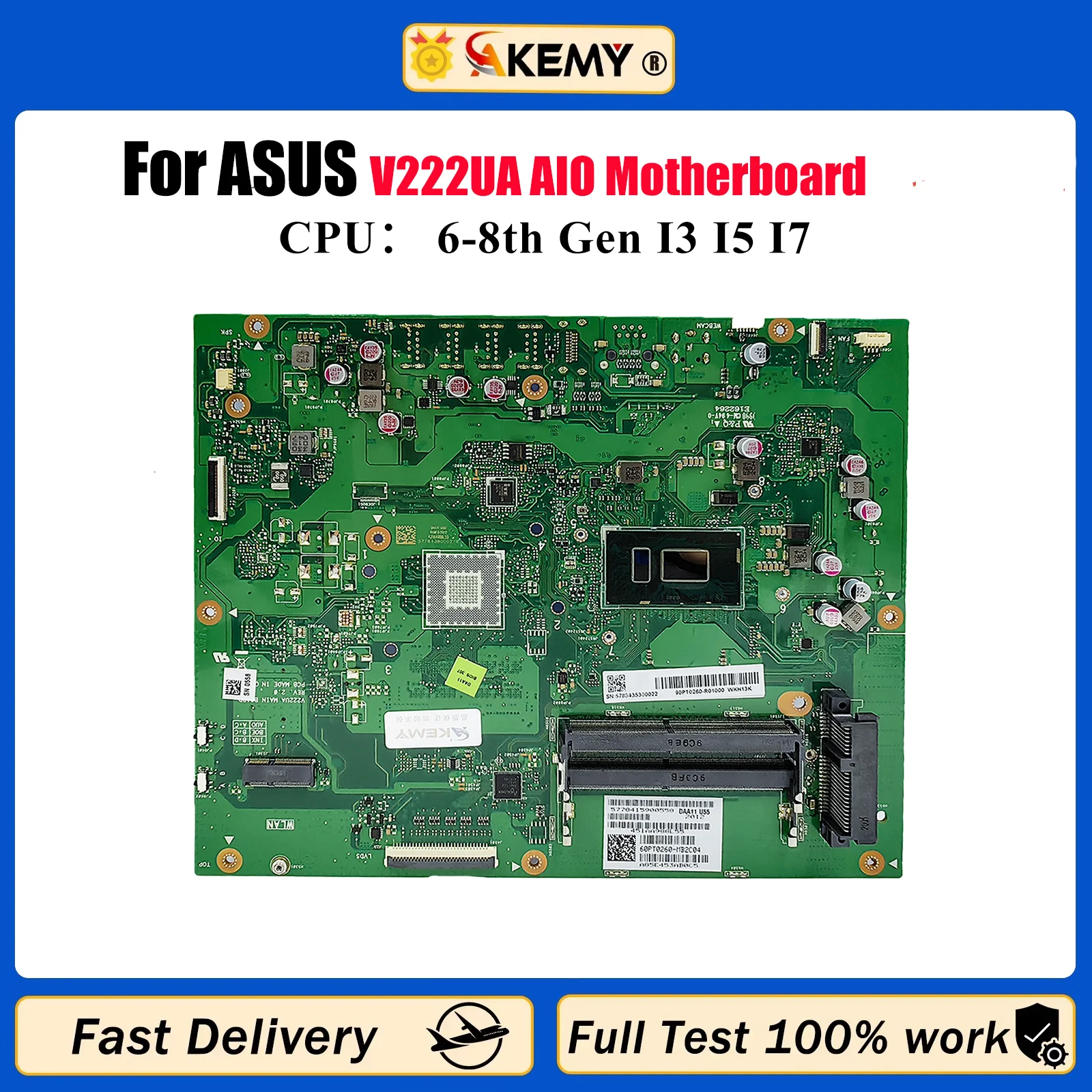 Материнская плата V222UA для ASUS Vivo AiO V222U V222UA, материнская плата с процессором I3 I5 I7, 100% тестирование, ОК, быстрая доставка, высокое качество
Материнская плата V222UA для ASUS Vivo AiO V222U V222UA, материнская плата с процессором I3 I5 I7, 100% тестирование, ОК, быстрая доставка, высокое качество