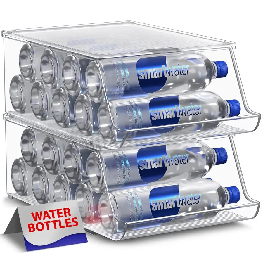 Water Bottle Organizer for Fridge with Lid Holds 9 Bottles Stackable Drink Organizer for Refrigerator, Pantry, or Countertop Cle
Water Bottle Organizer for Fridge with Lid Holds 9 Bottles Stackable Drink Organizer for Refrigerator, Pantry, or Countertop Cle