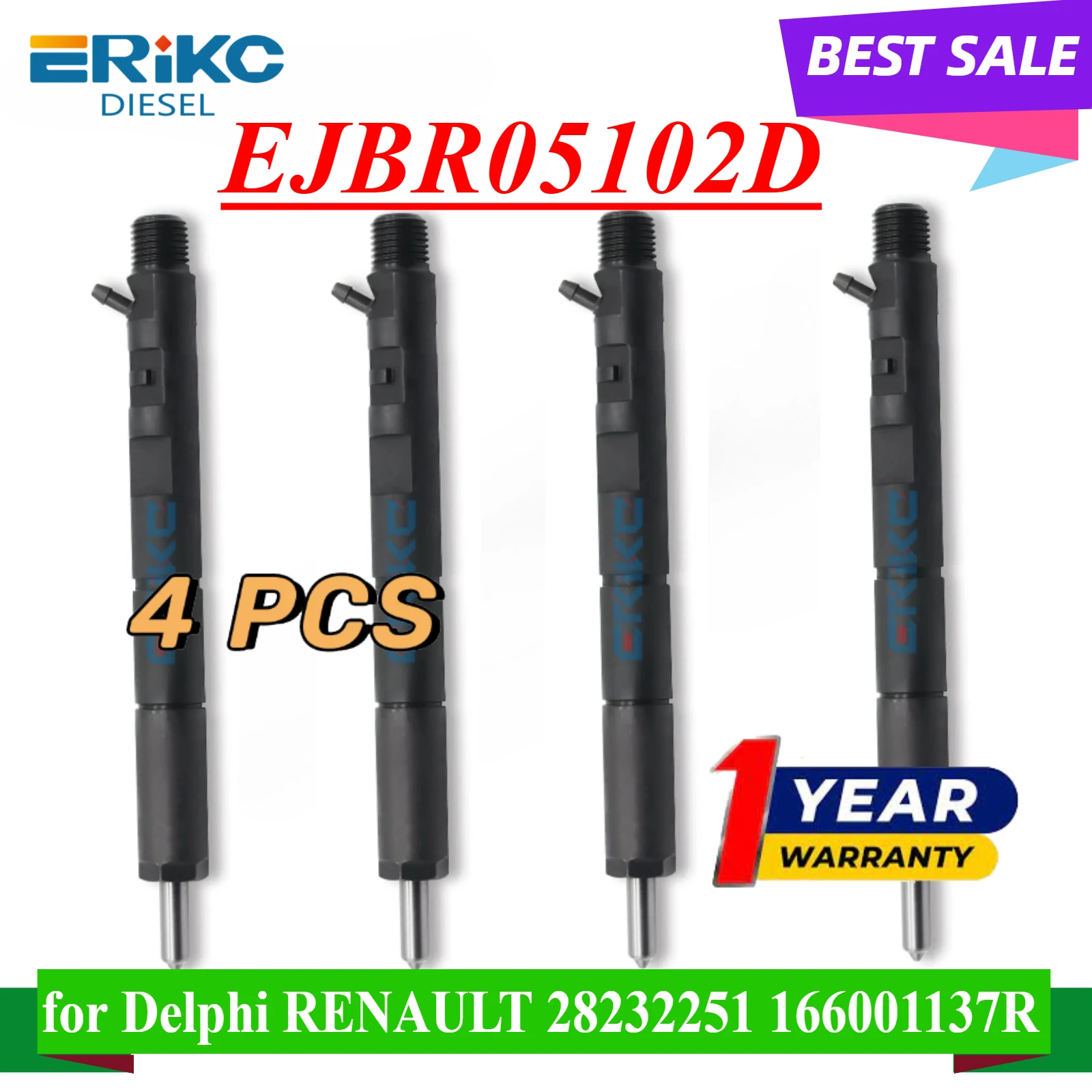 4PCS EJBR05102D 28232251 Diesel Fuel Injector 166001137R Engine Pump Nozzle 0286KE29W87 5102D for RENAULT 166001137r
4PCS EJBR05102D 28232251 Diesel Fuel Injector 166001137R Engine Pump Nozzle 0286KE29W87 5102D for RENAULT 166001137r