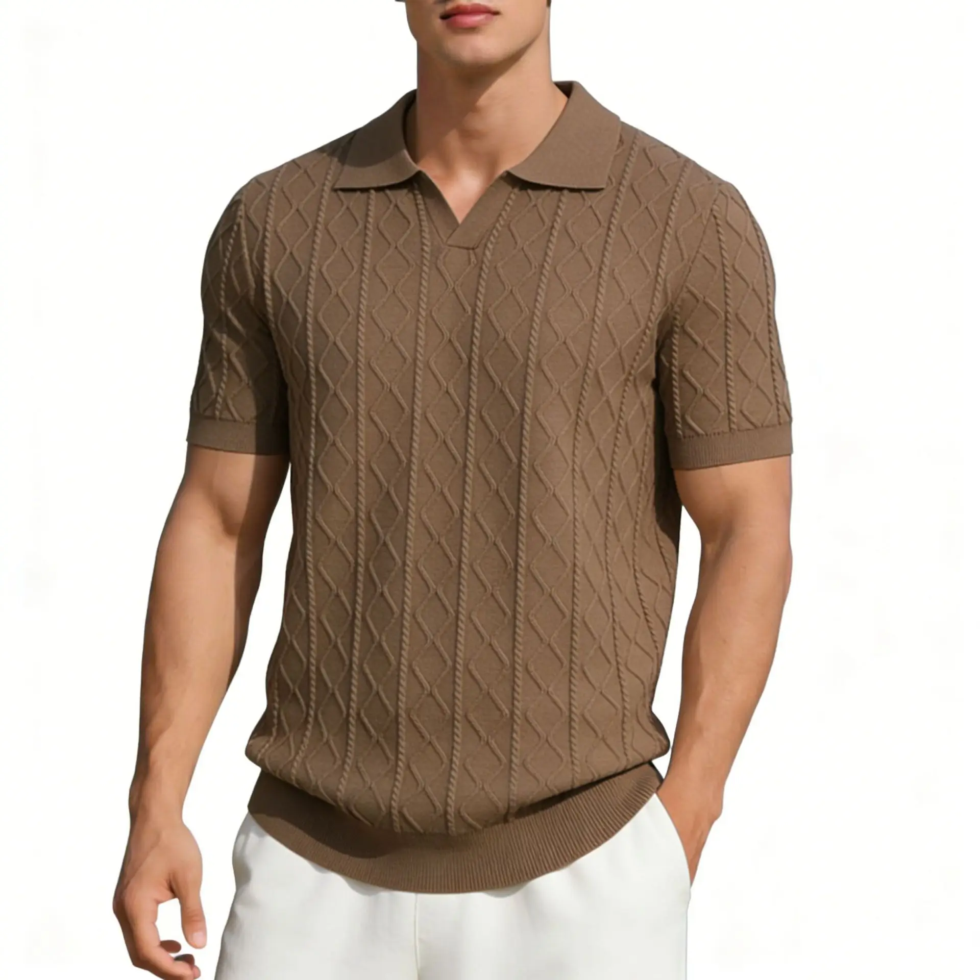 2026 POLO Shirt Short-sleeved Knitted Sweater T-shirt Men's Seagull Collar V-neck Old Money Summer Large Size Wholesale
2026 POLO Shirt Short-sleeved Knitted Sweater T-shirt Men's Seagull Collar V-neck Old Money Summer Large Size Wholesale