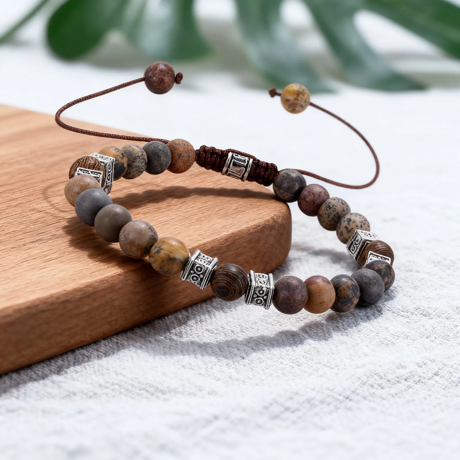 Vnox Natural Stone Beaded Bracelet for Men Women, Zinc Alloy Spacer Beads, Adjustable 17-33cm, 6.6mm Beads Trendy Jewelry Gifts
Vnox Natural Stone Beaded Bracelet for Men Women, Zinc Alloy Spacer Beads, Adjustable 17-33cm, 6.6mm Beads Trendy Jewelry Gifts
