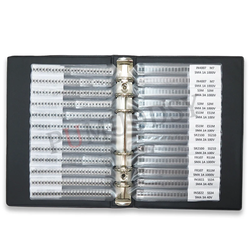 825PCS 1650PCS 33Values SMA Rectifier Diode Sample Book SF18 1N5824 1N4007 SS220 RS1G SS24 RS1M ES1D SS26 SS36 Assortment Kit
825PCS 1650PCS 33Values SMA Rectifier Diode Sample Book SF18 1N5824 1N4007 SS220 RS1G SS24 RS1M ES1D SS26 SS36 Assortment Kit