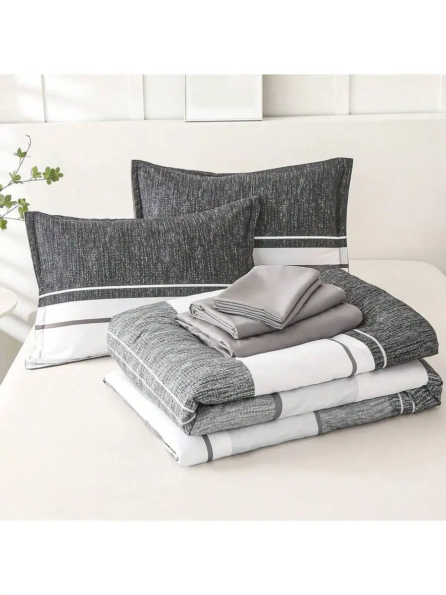 7-Piece Lightweight Solid Comforter Set For All Seasons Soft Bed In A Bag
7-Piece Lightweight Solid Comforter Set For All Seasons Soft Bed In A Bag