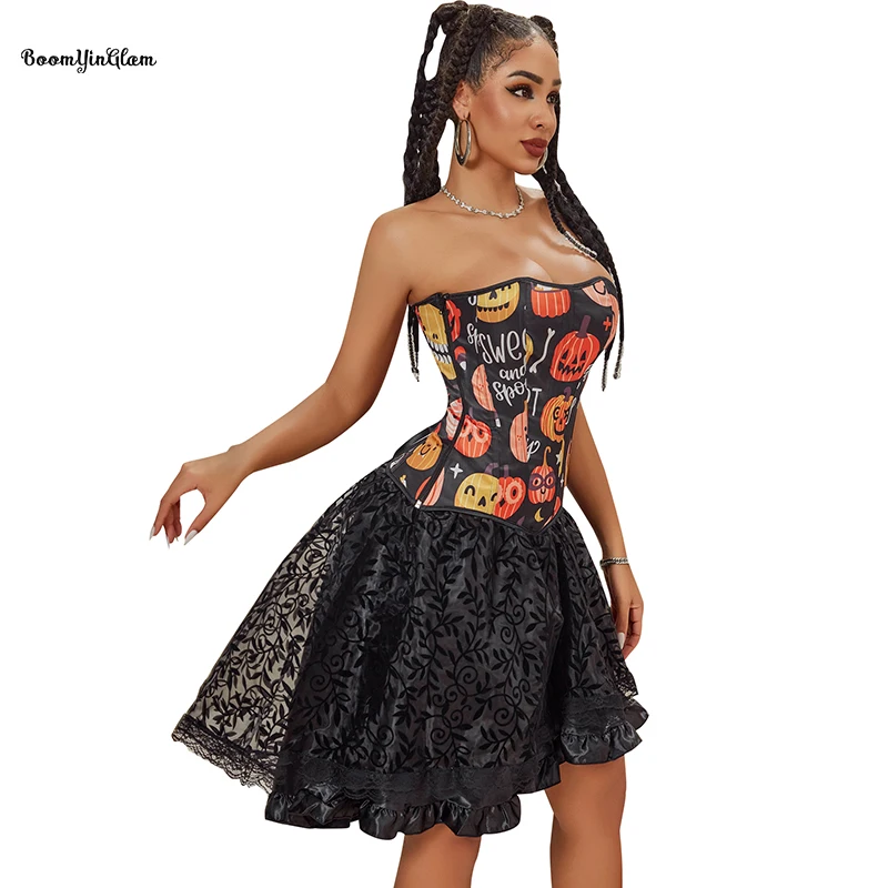 Side Zip Push Up Corset Top Pumpkin Smile Face Pattern Halloween Women Clothing Vintage Corselet Plus Size Xs-XL
Side Zip Push Up Corset Top Pumpkin Smile Face Pattern Halloween Women Clothing Vintage Corselet Plus Size Xs-XL