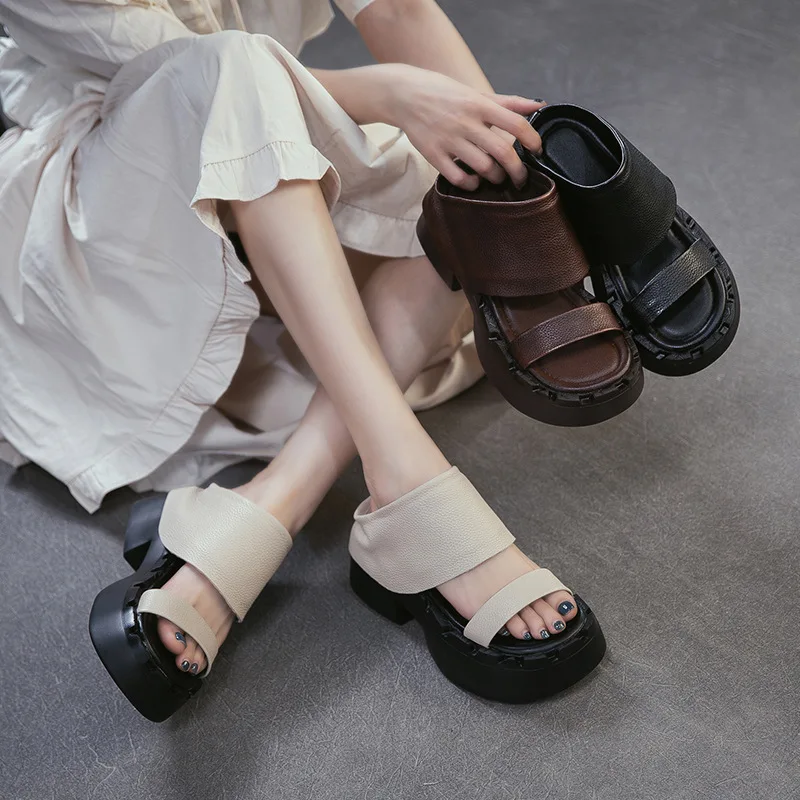 6 Cm Height Women's Genuine Leather Fashion Slippers Luxury Handmade Quality Comfortable Platform 2026 Social Wedge Shoes Woman
6 Cm Height Women's Genuine Leather Fashion Slippers Luxury Handmade Quality Comfortable Platform 2026 Social Wedge Shoes Woman