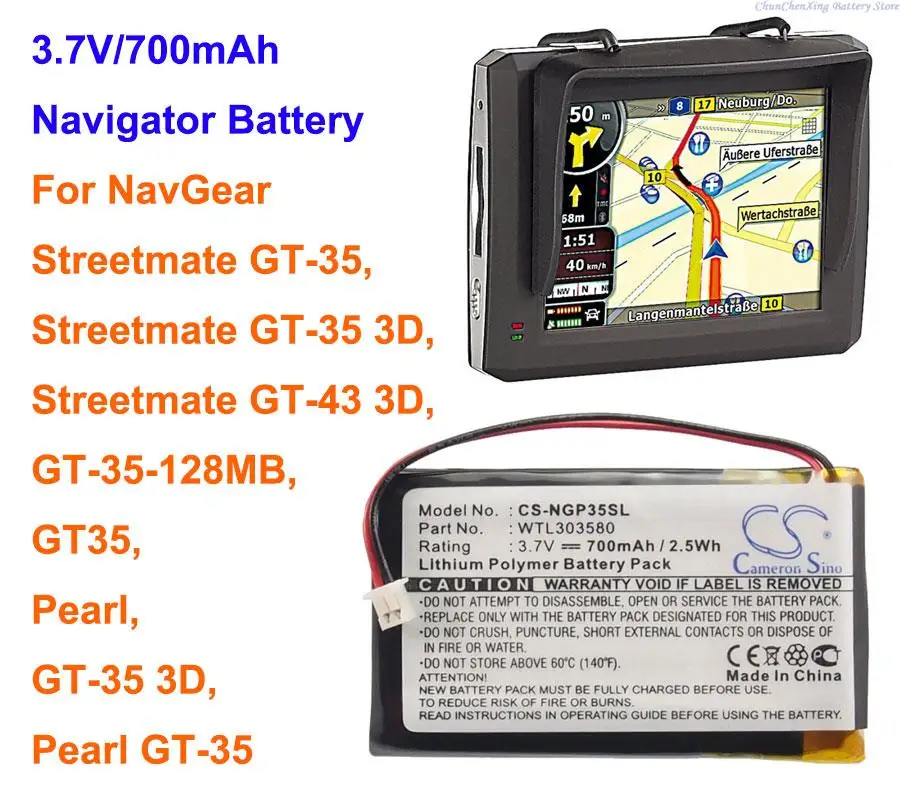 OrangeYu 700mAh Аккумулятор для навигатора WTL303580 для NavGear Streetmate GT-35, Streetmate GT-35 3D, GT35, Pearl, GT-43 3D
OrangeYu 700mAh Аккумулятор для навигатора WTL303580 для NavGear Streetmate GT-35, Streetmate GT-35 3D, GT35, Pearl, GT-43 3D