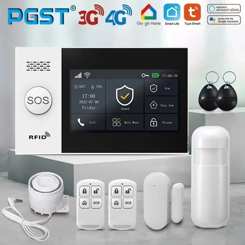 4G Tuya PGST PG 107 Wireless Home WIFI GSM Home Security With Motion Detector Sensor Burglar Alarm System Support Alexa & Google
4G Tuya PGST PG 107 Wireless Home WIFI GSM Home Security With Motion Detector Sensor Burglar Alarm System Support Alexa & Google