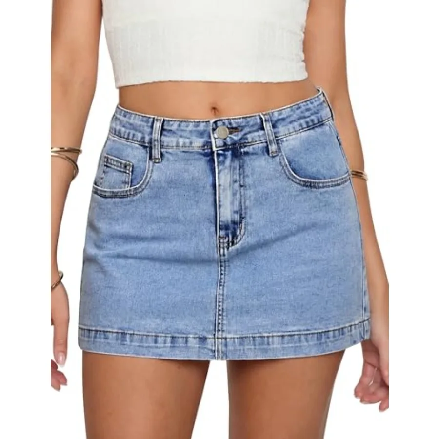 BISUAL Denim Mini Skirt High Waisted Jean Skirts for Women Denim Stretch Denim Skirt with Shorts Underneath Casual Jean Skort
BISUAL Denim Mini Skirt High Waisted Jean Skirts for Women Denim Stretch Denim Skirt with Shorts Underneath Casual Jean Skort