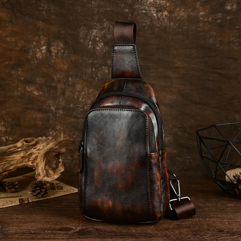 Leather men's old retro breast bag casual large capacity messenger backpack fashionable simple versatile business trend
Leather men's old retro breast bag casual large capacity messenger backpack fashionable simple versatile business trend