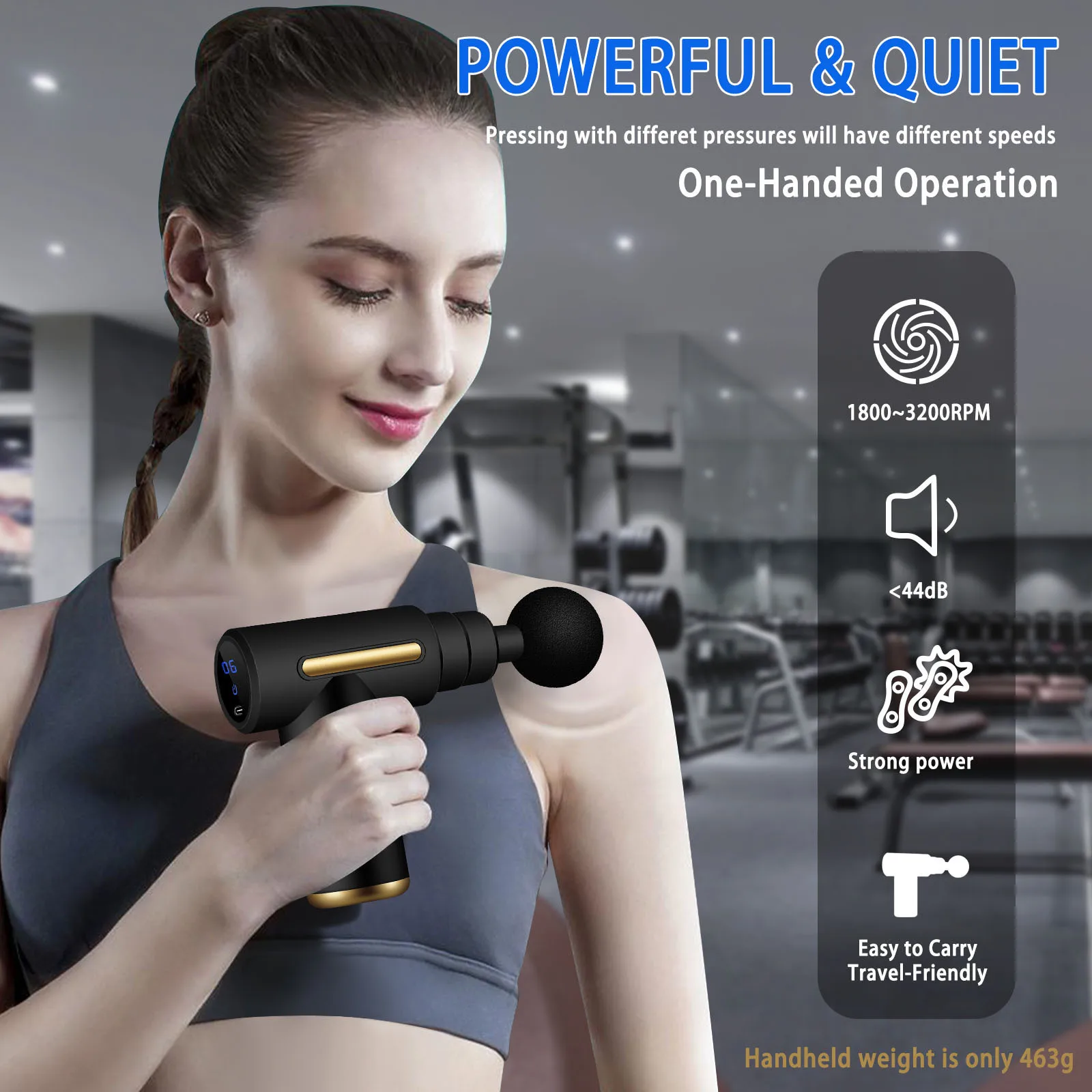 1pc Mini Massage Gun, With 6 Adjustable Strength Levels, 4 Heads, Portable Handheld Massager, Suitable For Muscle Relaxation, S
1pc Mini Massage Gun, With 6 Adjustable Strength Levels, 4 Heads, Portable Handheld Massager, Suitable For Muscle Relaxation, S