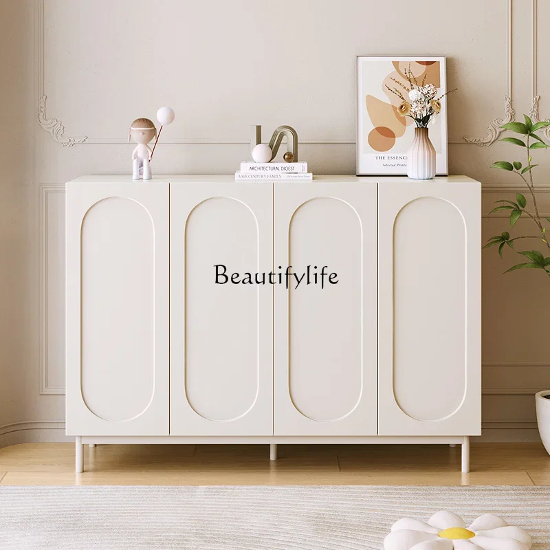 01 Cream style side cabinet, simple storage, storage locker against the wall
01 Cream style side cabinet, simple storage, storage locker against the wall