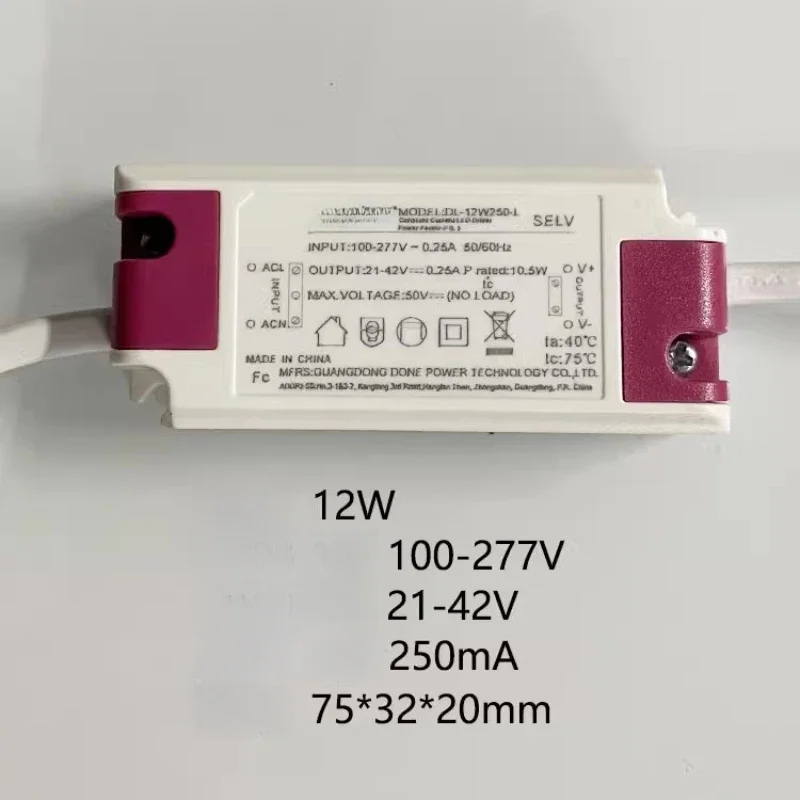 DL-12W250-L original LED power driver 12W 21-42V 250MA ballast tube/spotlight transformer DONE
DL-12W250-L original LED power driver 12W 21-42V 250MA ballast tube/spotlight transformer DONE