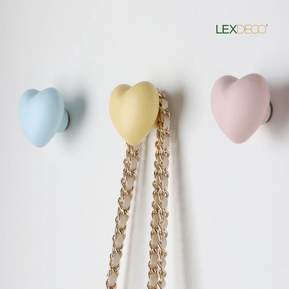 2-Pack LEXDECO Heart-Shaped Ceramic Wall Hooks - Matte Colorful Hooks for Kids Room, Bathroom & Home Decor Storage
2-Pack LEXDECO Heart-Shaped Ceramic Wall Hooks - Matte Colorful Hooks for Kids Room, Bathroom & Home Decor Storage