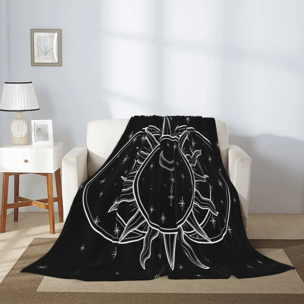 Soft and Cozy Throw Blanket for Sofa or Bed Celestial Sun Moon and Stars Tapestry Design
Soft and Cozy Throw Blanket for Sofa or Bed Celestial Sun Moon and Stars Tapestry Design