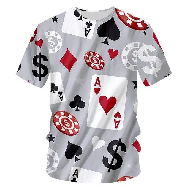 Funny Poker T Shirts Men Women Harajuku 3D Poker Game Print Fashion T-shirt Summer Oversize T-shirt Hip Hop Mens Clothing
Funny Poker T Shirts Men Women Harajuku 3D Poker Game Print Fashion T-shirt Summer Oversize T-shirt Hip Hop Mens Clothing