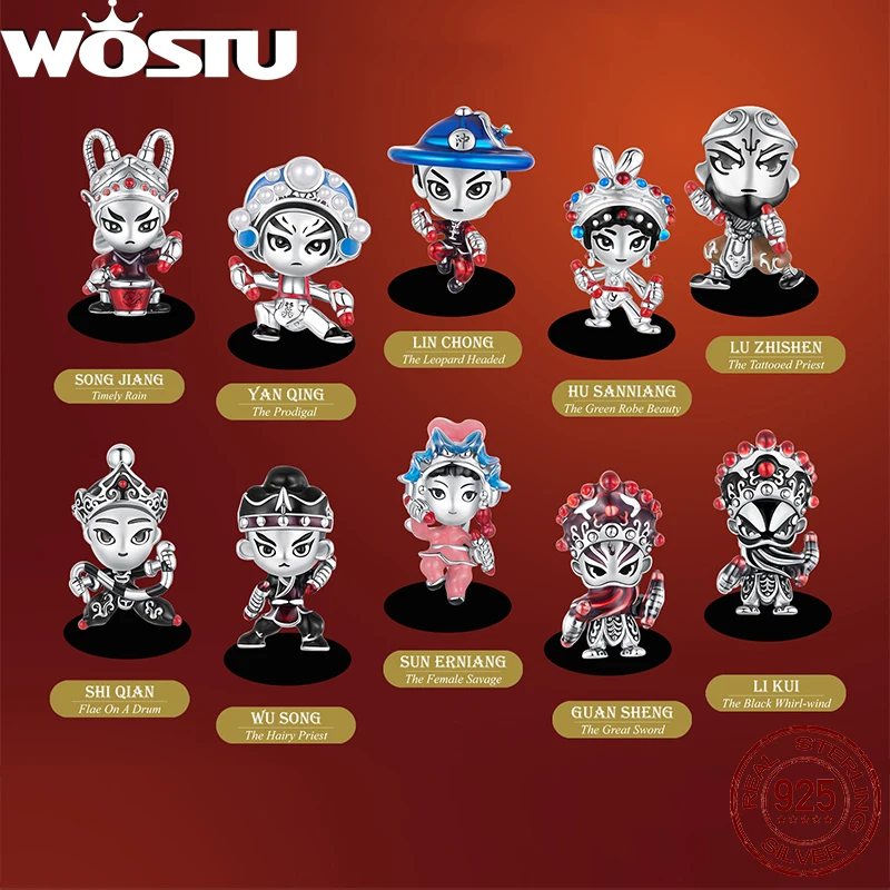 WOSTU 925 Sterling Silver Chinese 108 Hero Charms Water Margin Beads Yingge Dance Original Wu Song Fit for Women Fine Jewelry 
WOSTU 925 Sterling Silver Chinese 108 Hero Charms Water Margin Beads Yingge Dance Original Wu Song Fit for Women Fine Jewelry