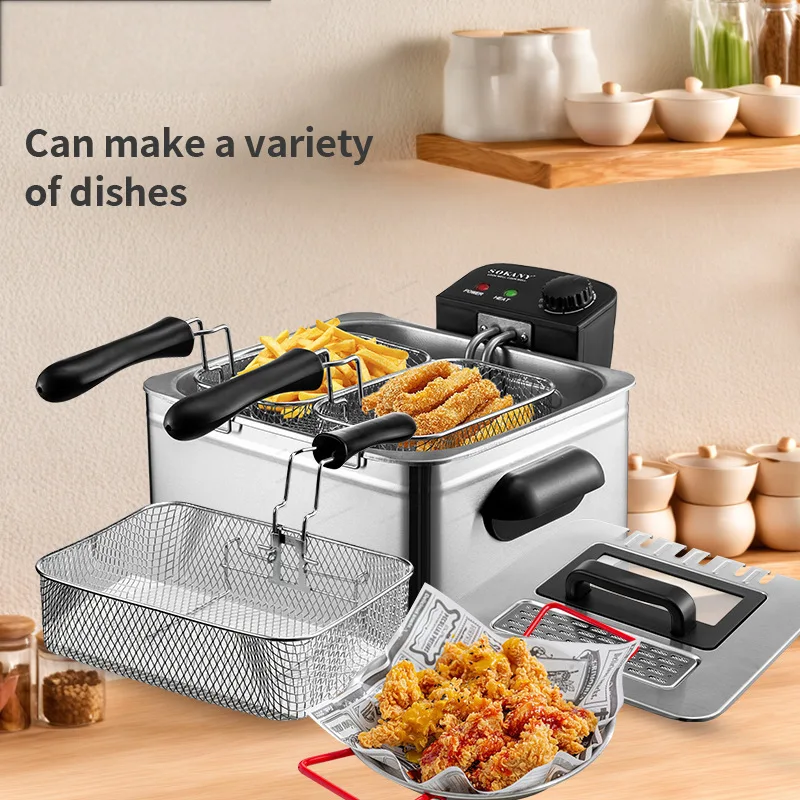 5L Large Capacity Household Deep Fryer, Electric Fryer with Frying Basket for French Fries, Fried Chicken & Chicken Steak
5L Large Capacity Household Deep Fryer, Electric Fryer with Frying Basket for French Fries, Fried Chicken & Chicken Steak