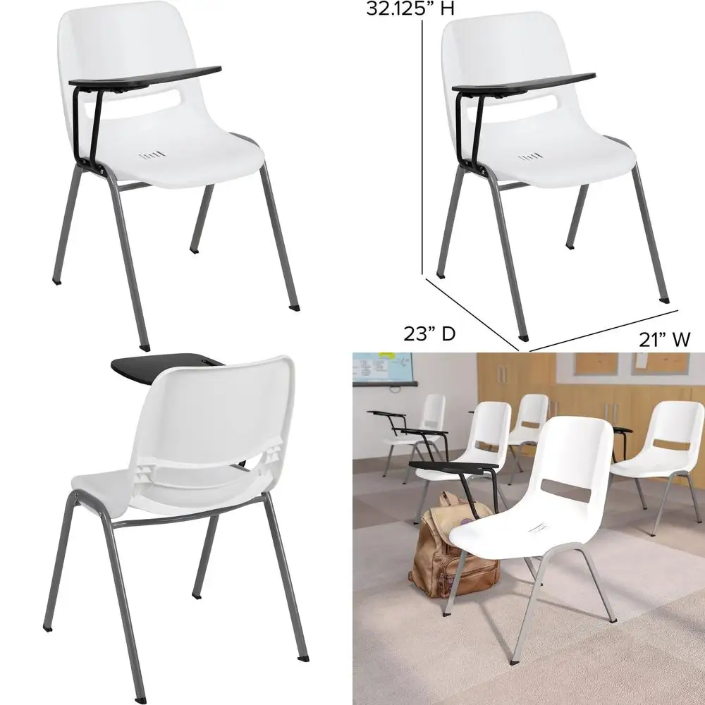 Right-Handed Flip-Up Tablet Arm Ergonomic Shell Chair by HERCULES White
Right-Handed Flip-Up Tablet Arm Ergonomic Shell Chair by HERCULES White