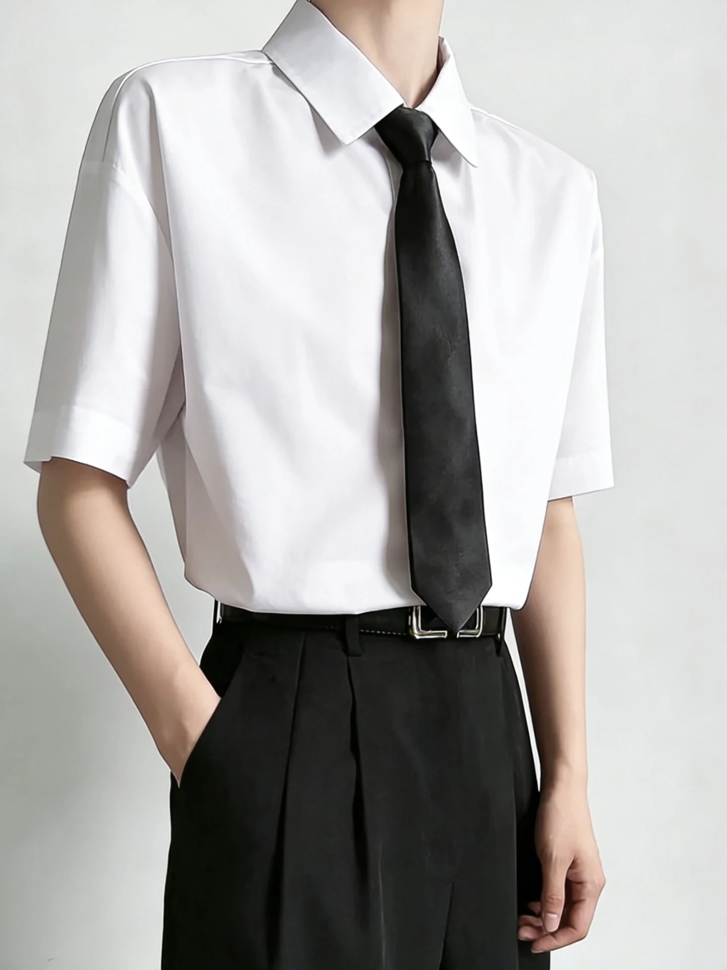 White Short Sleeve Shirt Unisex Summer Versatile High-End Dkjk Shirt Neutral Style Young People's Drapey Top Breathable Polye...
White Short Sleeve Shirt Unisex Summer Versatile High-End Dkjk Shirt Neutral Style Young People's Drapey Top Breathable Polye...