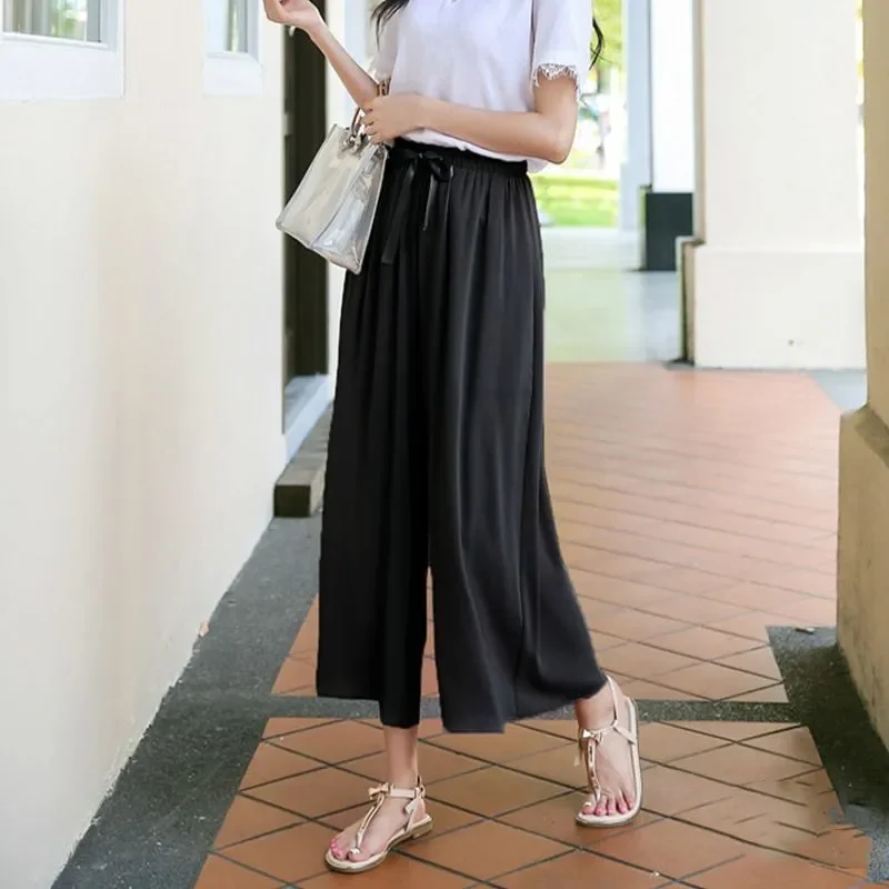 Women's High Waist Tie Waist Flowy Wide Leg Pants Casual Summer Trousers
Women's High Waist Tie Waist Flowy Wide Leg Pants Casual Summer Trousers