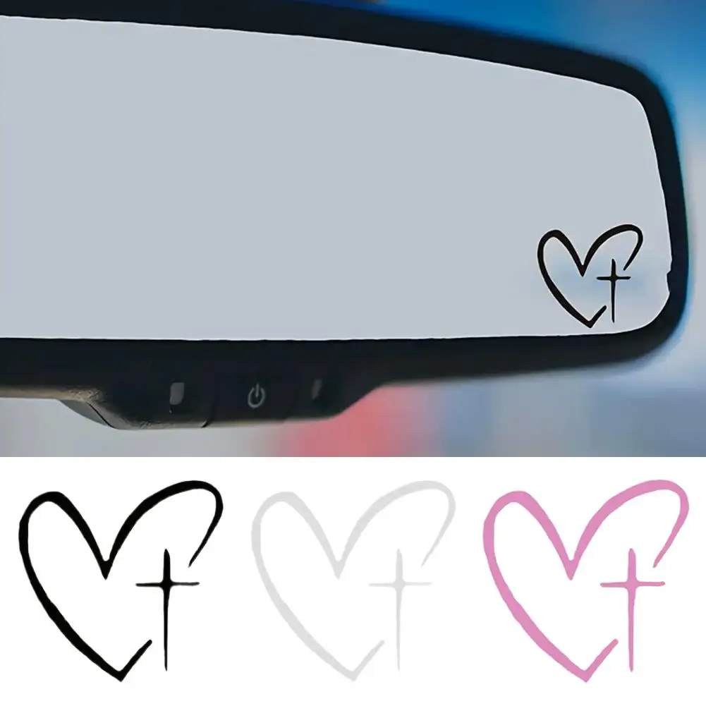 Rearview Mirror Decal Stickers of Christian Cross Inside The Heart, Weatherproof Vinyl Decal Stickers for Cars Exterior Window
Rearview Mirror Decal Stickers of Christian Cross Inside The Heart, Weatherproof Vinyl Decal Stickers for Cars Exterior Window