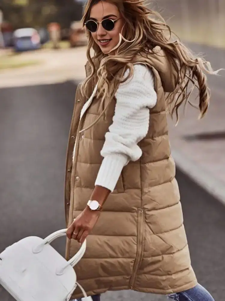 Casual Slim Fit Hooded Svel Vest Women's Street Sle Faion Mid-Length Zipper Closure Color Spring Season
Casual Slim Fit Hooded Svel Vest Women's Street Sle Faion Mid-Length Zipper Closure Color Spring Season