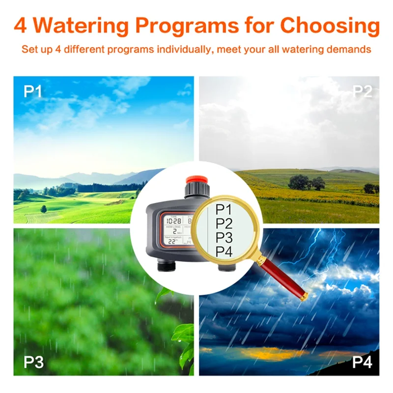 2-Way Water Timer LCD Display Timer Waterproof IP65 Home Garden Irrigation Rainfall Timer Automatic Controller System-AA98
2-Way Water Timer LCD Display Timer Waterproof IP65 Home Garden Irrigation Rainfall Timer Automatic Controller System-AA98