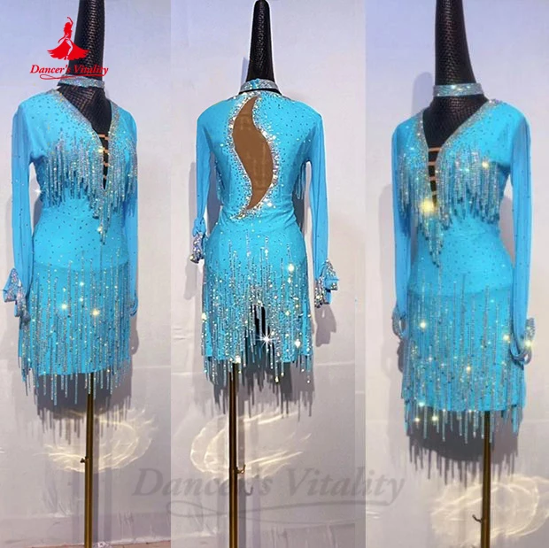 Latin Dance Dress Adult Children Dance Professional Long Sleeves Costume Skirt Rumba Chacha Tango Latin Performance Dresses
Latin Dance Dress Adult Children Dance Professional Long Sleeves Costume Skirt Rumba Chacha Tango Latin Performance Dresses
