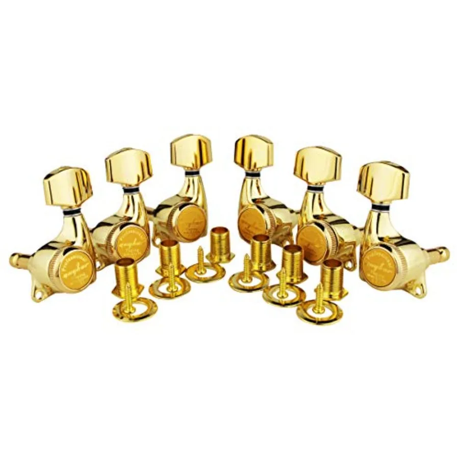 6Pcs Guitar Locking Tuners for Electric Folk Acoustic Guitars - Gold Aluminum Alloy 1:21 Ratio with Hexagonal Handle
6Pcs Guitar Locking Tuners for Electric Folk Acoustic Guitars - Gold Aluminum Alloy 1:21 Ratio with Hexagonal Handle