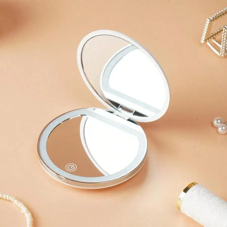 Compact Mirror, 2-Sided Rechargeable Travel Makeup Mirror, 1X/3X Magnification Lighted Pocket Mirror, 3 Colors & Brightness Dimmable, Portable Folding Mirror For Women Gift
Compact Mirror, 2-Sided Rechargeable Travel Makeup Mirror, 1X/3X Magnification Lighted Pocket Mirror, 3 Colors & Brightness Dimmable, Portable Folding Mirror For Women Gift