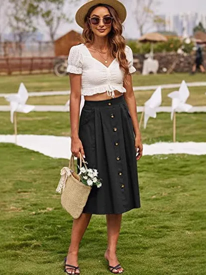 High Waist Casual Button A-Line Skirt Spring Summer New Arrival Women's Faion Vintage Sle f-length Skirt
High Waist Casual Button A-Line Skirt Spring Summer New Arrival Women's Faion Vintage Sle f-length Skirt