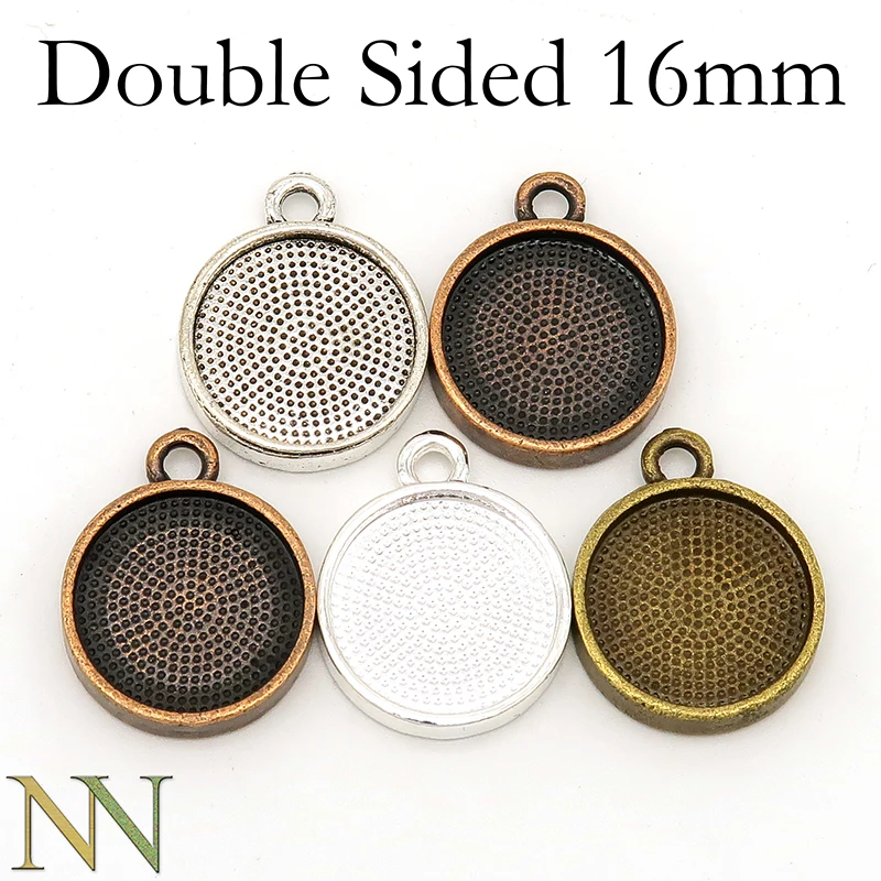 50 Pcs - 16mm Double Sided Pendant Tray Two Sided Pendant Bezel Blanks 2 Sides for Cabochon or Resin Necklace Making
50 Pcs - 16mm Double Sided Pendant Tray Two Sided Pendant Bezel Blanks 2 Sides for Cabochon or Resin Necklace Making