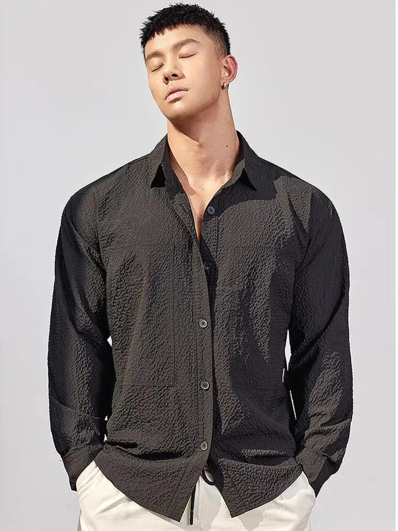 European Style Pleated Workwear Shirt Muscle Men Double Pocket Slim Fit Long Sleeve Dark Pattern Embroidery Breathable Youthful
European Style Pleated Workwear Shirt Muscle Men Double Pocket Slim Fit Long Sleeve Dark Pattern Embroidery Breathable Youthful