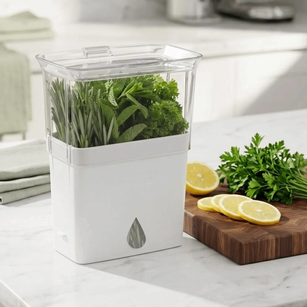 Plastic Fresh Herb Keeper Airtight Crush-Proof Herb Lettuce Keeper Large Capacity with Lid Herb Preserver Mint
Plastic Fresh Herb Keeper Airtight Crush-Proof Herb Lettuce Keeper Large Capacity with Lid Herb Preserver Mint