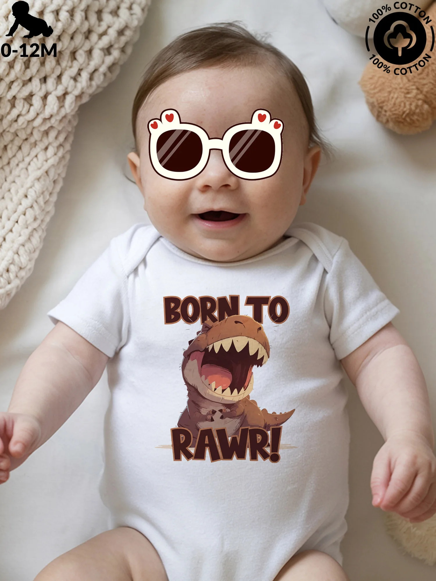 Born To Rawr Unisex Baby Crawling Suit, Pure Cotton Skin Care Onesie, All-Season Wear Bodysuit 190GSM
Born To Rawr Unisex Baby Crawling Suit, Pure Cotton Skin Care Onesie, All-Season Wear Bodysuit 190GSM