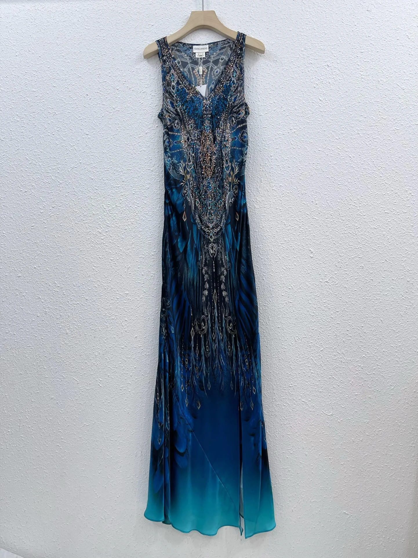 EVACANDIS 100% Real Silk High Quality Women Sleeveless Printing Diamond Midi Dress Chic Luxury Elegant Bohemian Vintage Clothes
EVACANDIS 100% Real Silk High Quality Women Sleeveless Printing Diamond Midi Dress Chic Luxury Elegant Bohemian Vintage Clothes