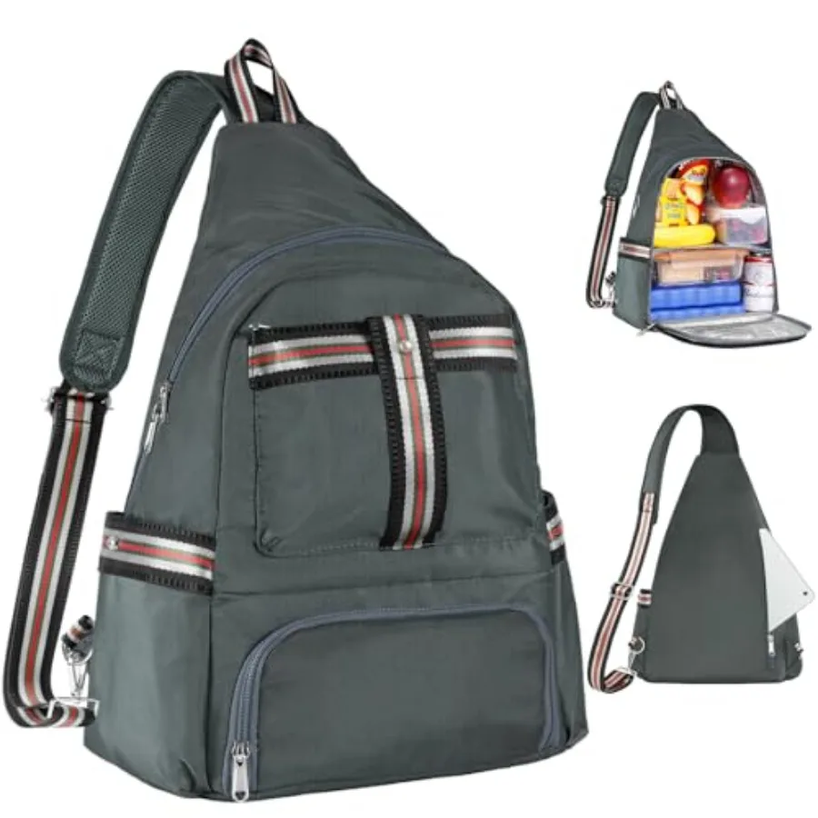 Crossbody Lunch Backpack, Double Deck Insulated Lunch Box for Men Women Adult, Leakproof Lunchbox with Side Pokets for iPad, La
Crossbody Lunch Backpack, Double Deck Insulated Lunch Box for Men Women Adult, Leakproof Lunchbox with Side Pokets for iPad, La