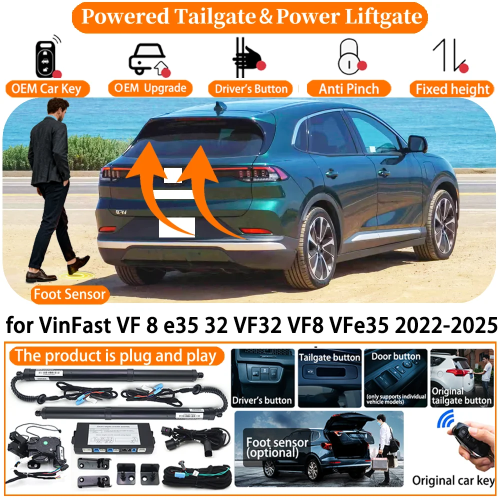 Powered Tailgate system for VinFast VF 8 e35 32 VF32 VF8 VFe35 2022-2025 Automatic Electric Power Tailgate Tail Gate Lift kit
Powered Tailgate system for VinFast VF 8 e35 32 VF32 VF8 VFe35 2022-2025 Automatic Electric Power Tailgate Tail Gate Lift kit