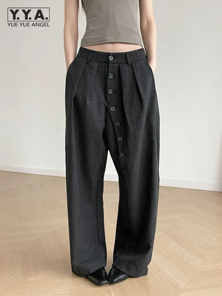 Summer Fashion Women High Street Mid Waist Casual Button Placket Pants Loose Fit Wide Leg Pants Office Ladies Straight Trousers
Summer Fashion Women High Street Mid Waist Casual Button Placket Pants Loose Fit Wide Leg Pants Office Ladies Straight Trousers
