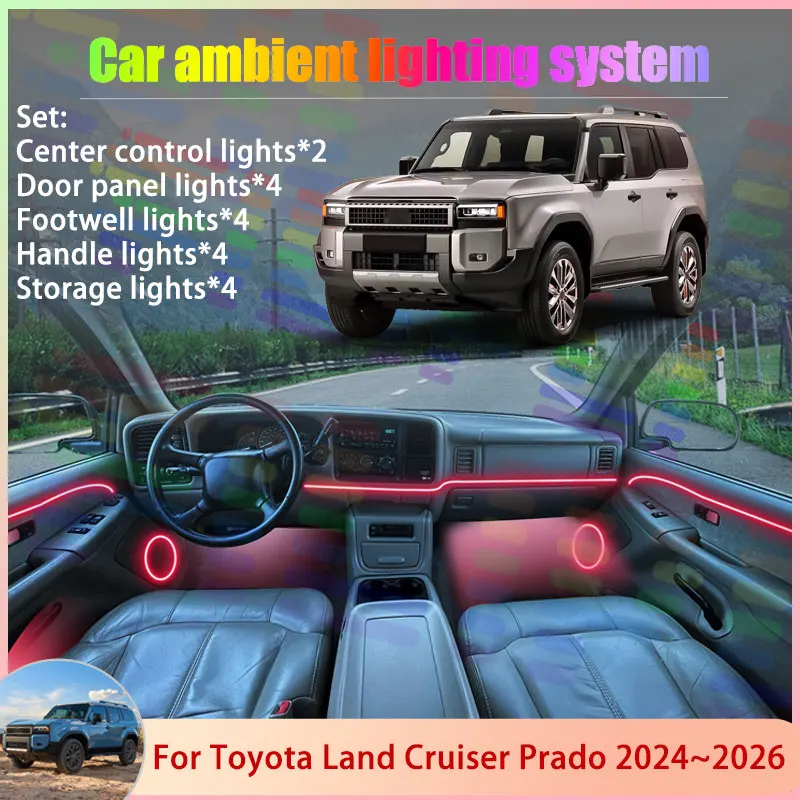 For Toyota Land Cruiser Prado MK5 2024 2025 2026 2/18 in 1 Car Atmosphere Light Lamp RGB Shade Ensemble Streamer Atmosphere Set
For Toyota Land Cruiser Prado MK5 2024 2025 2026 2/18 in 1 Car Atmosphere Light Lamp RGB Shade Ensemble Streamer Atmosphere Set