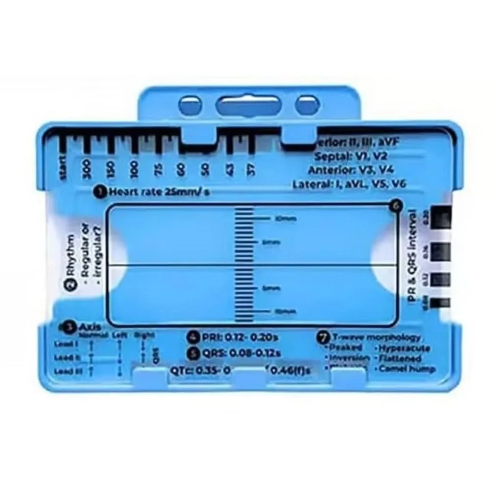 Interpretation ECG 7 Step Ruler Card Portable Pocket Clear ECG EKG Calipers with Protective Sheath Emergency Tool
Interpretation ECG 7 Step Ruler Card Portable Pocket Clear ECG EKG Calipers with Protective Sheath Emergency Tool