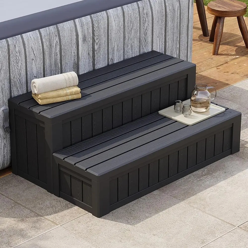 Outdoor Spa Steps with Storage, Non-Slip Waterproof Sturdy Porch Steps, 600LBS Capacity for Indoor/Outdoor Use
Outdoor Spa Steps with Storage, Non-Slip Waterproof Sturdy Porch Steps, 600LBS Capacity for Indoor/Outdoor Use