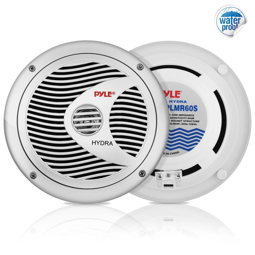 Pyle 6.5” Dual Marine Speakers - 2 Way Waterproof and Weather Resistant Outdoor Audio Stereo Sound System with 150 Watt Power
Pyle 6.5” Dual Marine Speakers - 2 Way Waterproof and Weather Resistant Outdoor Audio Stereo Sound System with 150 Watt Power
